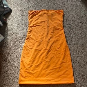 Orange bodycon dress